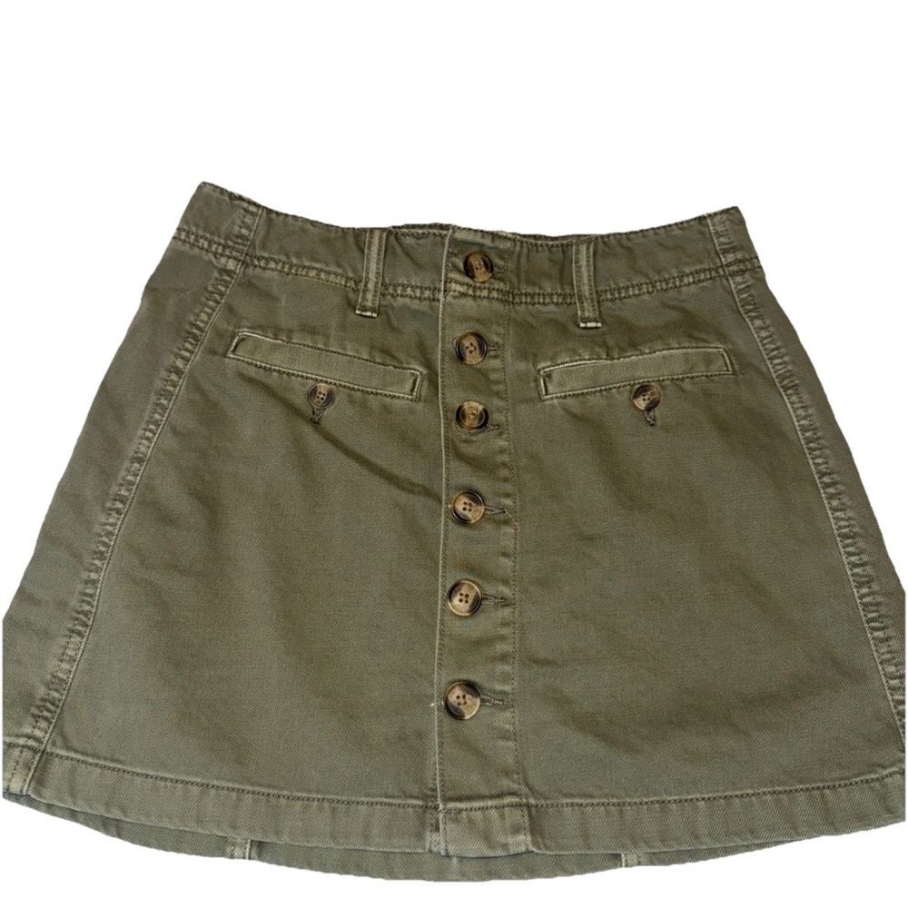American Eagle Green Mini Skirt 4 Cotton